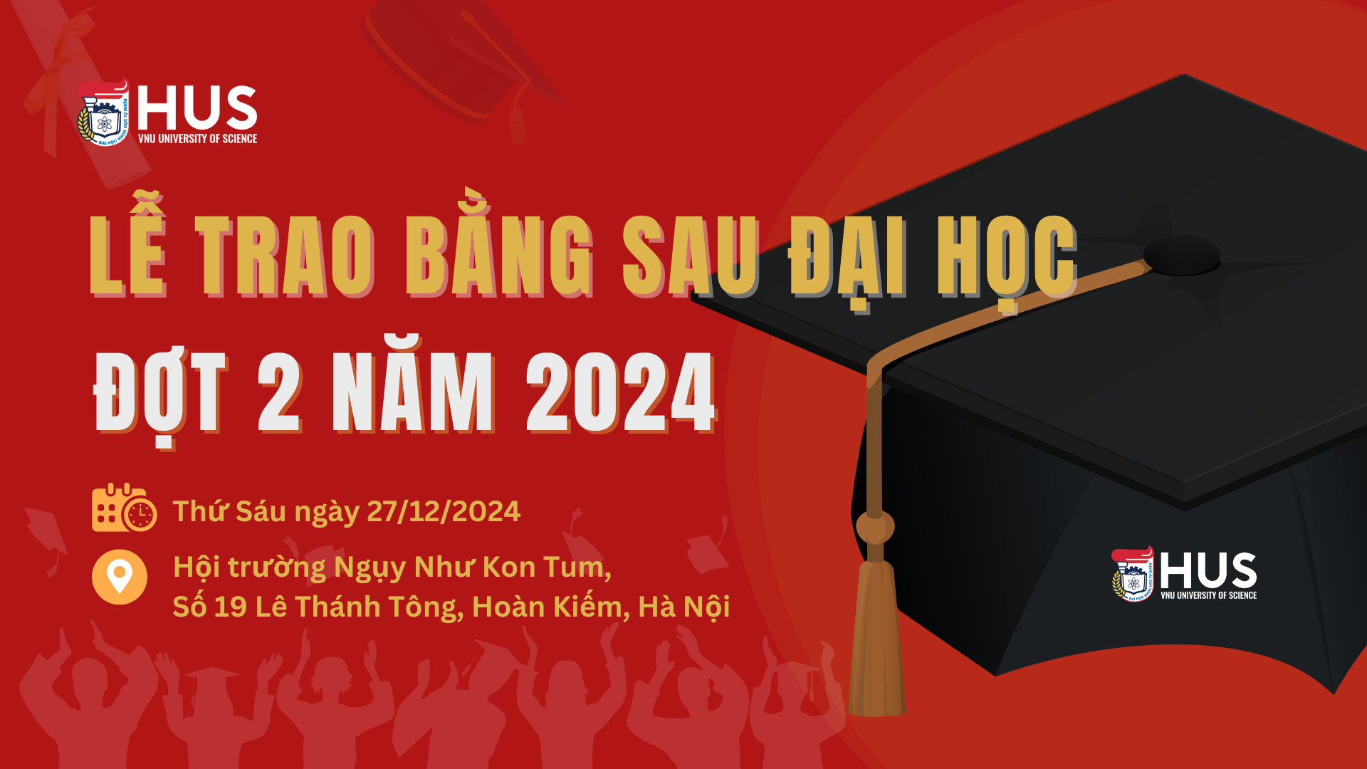Thông báo Lễ trao bằng sau đại học đợt 2 năm 2024