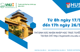 Hướng dẫn xác nhận nhập học trực tuyến ĐHCQ năm 2021 của ĐHQGHN