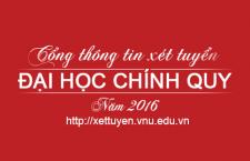 Đăng ký xét tuyển đại học chính quy năm 2016.